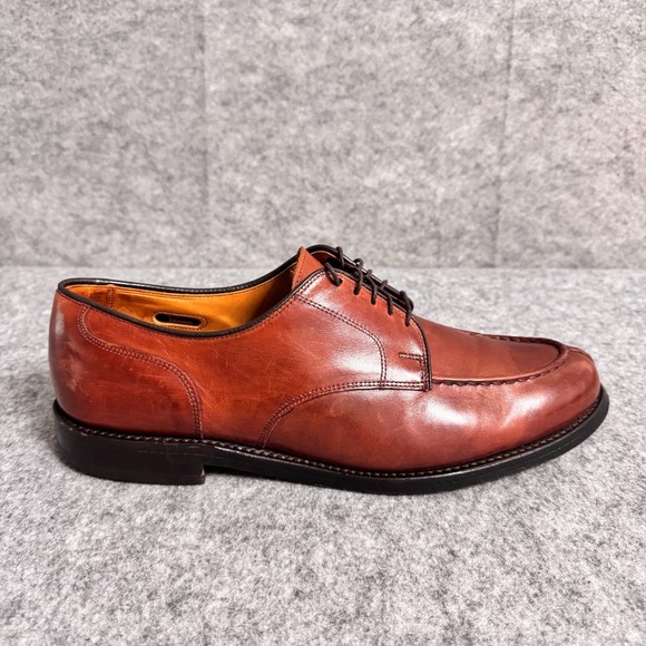 Allen‎ Edmonds Bradley Shoes Mens 12 D Brown Split Toe Leather Derby Dress USA